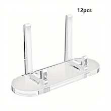 [8pcs/12pcs Clear Card Display Rack] Clear Card Display Rack Stand | Desktop Card Sleeve Storage For Back To School | Home & Room Decoration - Transparent - View 9