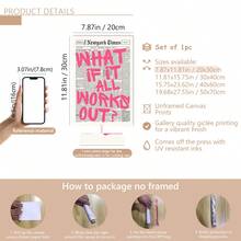 1幅现代黑白报纸风格的帆布海报，主题为“如果一切顺利”，包含积极的肯定语和励志名言。粉色、黑白报纸墙面装饰，粉色报纸印刷品：积极语录宿舍装饰，适用于家居装饰、房间装饰、卧室装饰、客厅装饰、浴室装饰、墙面装饰，可选配画框。 - 彩色 - 查看 19