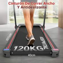 Caminadora Electrica Portatil, 2.0 HP Caminadora Plegable, Equipado con Pantalla Táctil LED y Altavoz Bluetooth, 12 Programas en Ejecución, Velocidad 1 a 12 Km/h, Soporte 120 Kg - Negro - Ver 9