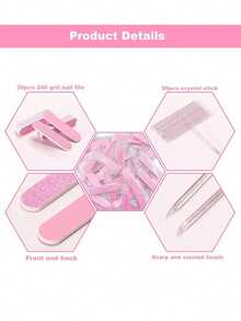 15/5/3/1件装一次性迷你指甲锉套装，指甲修剪抛光工具套装，用于美甲打磨、抛光、打磨，专业美甲套装，适合美甲沙龙或家庭使用，美甲工具，美甲辅助工具 - 彩色 - 查看 4