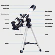 Astronomical Telescope For Students And Adults With 2 Eyepieces (H12.5 Mm And H20 Mm) | High-Definition Deep-Sky Observation For Beginners | White Portable Telescope For Observing The Moon, Planets, And The Sky