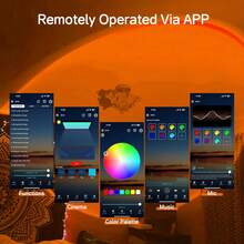 Multicolor Sunset Projector Lamp With Remote & APP Control - 16 Colors & 16 Dynamic Modes, Dimmable LED Night Light For Bedroom, Party, Photography Decor,Romantic Dates & Gifts - Multicolor - View 3