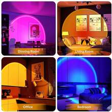 Multicolor Sunset Projector Lamp With Remote & APP Control - 16 Colors & 16 Dynamic Modes, Dimmable LED Night Light For Bedroom, Party, Photography Decor,Romantic Dates & Gifts - Multicolor - View 10