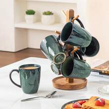 vancasso 4-Piece Green Stoneware Coffee Mug Set, 480ml Glazed Coffee Cups - màu xanh lá - Xem 9