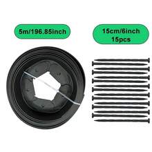 Garden Lawn Edge Solution Made Of PE Material, Length: 5m/16.4ft, Height: 5cm/1.97inch With 15 Fixing Piles, Suitable For Flower Beds, Tree Rings And Sidewalks, Garden Lawn Messy Separation Strip, Yard - Multicolor - View 12