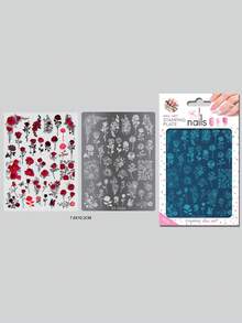 1pc Y2K Style Gold Stamping Nail Art Plate, Nail Art Accessories & Tools, Nail Salon Supplies - Silver - View 8