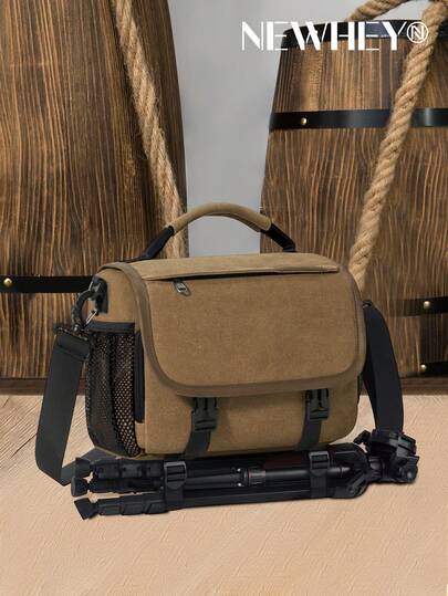 NEWHEY Professionell kameraväska för DSLR/spegellösa kameror, Liten kameraväska för Canon Nikon, Anpassningsbara avdelare med stativhållare och regnskydd, Resekameraväskor för fotografer