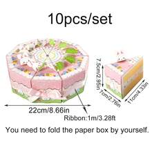 20pcs/Set Cake Shape Box, Easter Gift Box, Rabbit Paper Box, Triangle Packaging Box, Party Favors, Easter Birthday Party Decoration, Party Supplies - Multicolor - View 13