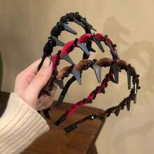 2条装女士高冠波浪发箍，防滑发夹，发带，发圈，之字形发箍，甜美个性简约复古Y2K优雅，适合日常佩戴，发饰，配饰，女士发饰，女士发饰，发饰，Y2K，情人节