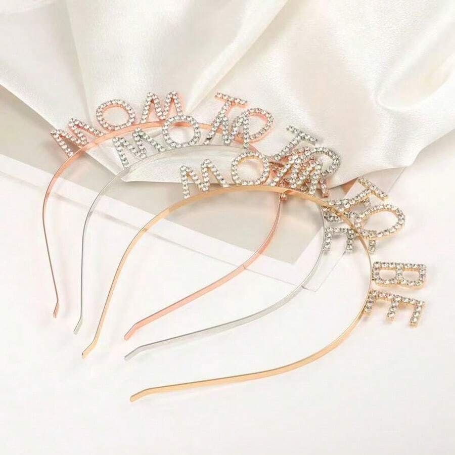 1 chiếc băng đô đính đá cho bà bầu, 1 chiếc, thích hợp để trang trí tiệc mừng em bé sắp chào đời, phụ kiện tóc cho tiệc bà bầu theo phong cách Châu Âu và Mỹ.