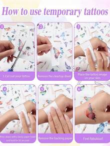 6 hình xăm tạm thời hình bướm lấp lấp lánh, hình xăm mặt tiên chống nước, hình xăm tạm thời dễ thương, nhiều màu sắc, thích hợp cho Ngày Valentine, lễ hội, tiệc tùng, hẹn hò mùa hè, cosplay, phụ kiện lễ Phục sinh. - Nhiều màu - Xem 7