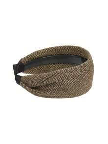 1pc Elegant High-Quality Brown Knitted Striped Wide Headband, Autumn/Winter - Nâu 2 - Xem 3