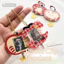 Ny glidande nyckelring med ram, nyckelring i akrylfotoram som rymmer 2,5 cm idolfoto, korthållare, bästa presenten till vänner - Multifärgad - Visa 1