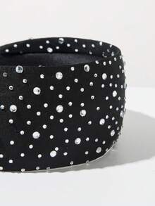 1pc Geometric Pattern Palace Style Solid Color Super Shiny Full Rhinestone Widened Headband, Luxurious Elegant Versatile Women Hair Accessory,Festival,Party - White - View 3