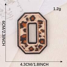 A-Z English Letter Patches, Leopard Print Embroidered Iron-On Stickers, Suitable For Clothing, DIY Name Apparel