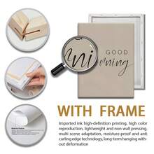 半幅帆布画，可选画框，现代艺术，早安，晚安，励志语录，黑白创意混搭，房间装饰，墙面艺术海报，客厅沙发背景墙，玄关走廊装饰，家居装饰，卧室，浴室，房间，办公室，学校，艺术礼品，黑白语录艺术，适用于卧室、浴室、办公室、宿舍装饰 - 彩色 - 查看 6