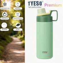 TYESO 900ML (30OZ) Vacuum Insulated Water Bottle With Carrying Handle, Iridescent Colors. Stainless Steel Coffee Cup With Straw, Thermal Bottle, Thermal Cup, 100% Leak-Proof, Keeps Temperature For 24 Hours For Hot/Cold Drinks Or 10 Hours For Hot Drinks. Suitable For Water, Iced Tea, Coffee, Smoothies And Other Beverages. An Ideal Choice For Festive Or Birthday Gifts. - 綠色的 - 查看 16