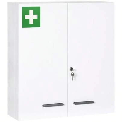 Six-Shelf, Two-Door Medicine Cabinet, Steel Medicine Stand, Dimensions 55x18x60 Cm, For Pharmaceutical And Care Products