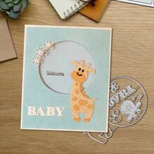 Creative Giraffe Cutting Dies, DIY Scrapbooking Album And Embossing Stencil, Greeting Card Making Tool, Card Paper Cutting Crafts ,Gift Card Making Template Die Cuts. - Silver - View 3