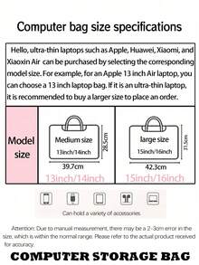 1 件装，蓝色星形蝴蝶结笔记本电脑手提包，轻便时尚，适用于 16 英寸/15 英寸/14 英寸笔记本电脑，PU 皮革防水加厚防震笔记本电脑包，大学生出行必备 - 白色 - 查看 12