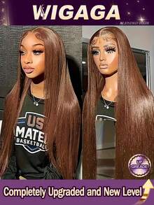 200% Density 28 Inch Real Wear And Go Glueless Wig Human Frontal Hair Straight Wig 5x5 Pre-Cut Lace Glueless Wigs Pre-Plucked And 13x4 HD Transparent Lace Wig #4 Brown No Glue Lace Front Closure Blended Wigs For Women - Brown - View 1