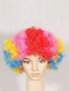 1pc 70g Colorful Party Supplies Holiday Multicolor Wig, Funny Clown Afro Wig, Fragrant Carnival Costume Wig For Christmas, New Year Party, Graduation, Mother's Day, Father's Day Gifts - Multicolor - View 10