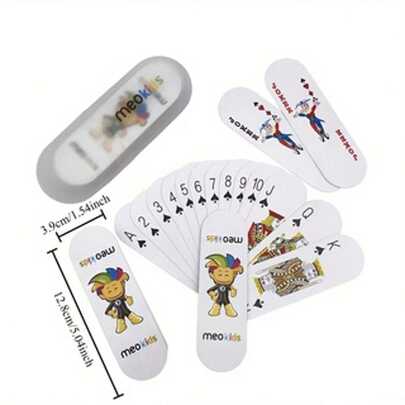 12.8*3.8 Inch Creative Bar-Shaped Paper Playing Cards, A Unique And Innovative Gift, Suitable For Gifting Or Collection, Friends And Family Gatherings, Plastic Box Packaging, Educational And Entertaining Cards, Portable And Stylish, Ideal For Business Travel