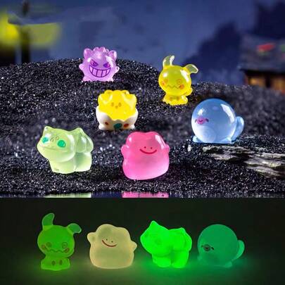 6pcs, Mini Figurine Cute Beads Micro-Landscape! Creative Cartoon Luminous Little Elves, Glowing At Night With Their Own Atmosphere. They Are Both DIY Decoration Accessories And Can Be Used As Small Ornaments On Desktop Workstations And Car Dashboards.