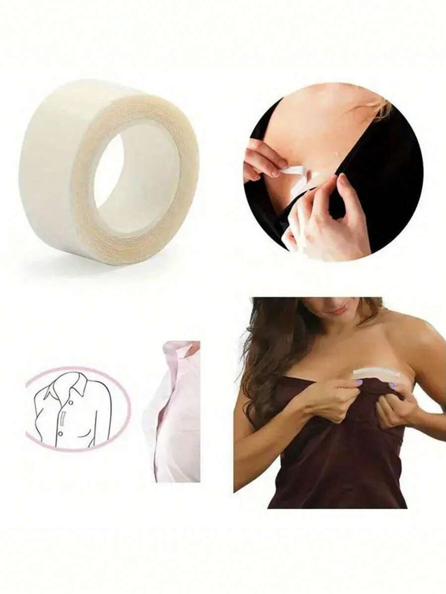 1 Roll 5M Double-Sided Adhesive Tape - Waterproof Transparent, For Fixing Clothing And Protecting Privacy, Unisex - Multicolor - View 1