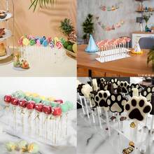 1 Piece Acrylic 21 Hole Square Transparent Acrylic Lollipop Display Rack, Wedding Display Rack, Party Dessert Candy Placement Rack - Multicolor - View 5