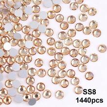 SS6 2MM-SS30 6.4MM, 7 Sizes, Non-Hot Fix, Adhesive Round Flat Bottom Glass Crystal Rhinestones, Multi-Color Crystal Gemstone Jewelry Beads DIY Glass Stone Diamond Design Accessories, Glitter Nail Art Stickers Decoration, Suitable For Phone Cases, Clothes, Bags, Shoes, Crafts - Multicolor - View 24
