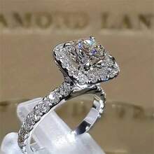 1pc Fashionable New White Zirconia Inlay Ring Suitable As A Woman\ Engagement Accessory, And As A Male/Female Family/Friends/Loved Ones. - 白色 - 查看 6