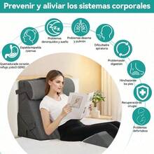 Almohada de cuña antireflujo con respaldo grande ajustable - Negro - Ver 9