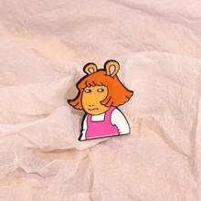 1pc Cute Cartoon Red Letter Shaped Badge, Personalized And Interesting English Metal Accessories Brooch Dress Accessories Pin For Clothes Bag Charm School Office Accessories Shirts Jacket Jewelry Christmas Halloween Clothes Pin Funny Teacher Gifts - 彩色 - 查看 4