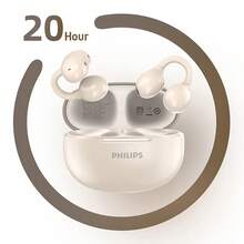 PHILIPS 飞利浦新款蓝牙5.0无线耳机TAQ2320，夹式耳挂设计，佩戴舒适，Hi-Fi音质，AI降噪，运动友好，超长续航 - 黑色 - 查看 6