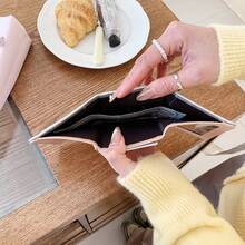 Cat Design Lightweight Multi-Card Slots Coin Purse Trifold Wallet, Gift For Women