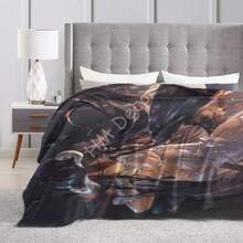Flannel Fleece Unique Throw Blanket Albedo Overlord Anime Black Hair Yellow Eyes Girl Character Throw Better Sleep Supe - 咖啡棕 - 查看 3