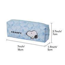 Miniso Snoopy Series Long Cosmetic Bag, Full-Print Cartoon Pattern, Waterproof & Wear-Resistant Fabric, Portable Zipper Design, Makeup Tool Storage & Daily Travel Carry Bag(1 PC) - Baby Blue - View 12