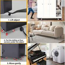 Heavy Duty Furniture Moving Tool Set Metal Furniture Mover Furniture Dolly Appliance Furniture Sliders With Wheels Lifter Tool - one-size - View 9