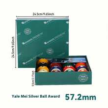 1盒美国银奖杯台球，台球俱乐部专供，球径：5.72厘米/2.25英寸，专业台球套装，成人台球训练配件，包含16颗优质水晶球 - c-29-1銀牌球 - 查看 8