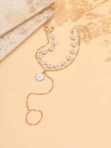 Bộ 2 vòng tay hoa cúc nối liền, trang sức dây chuyền thủ công cổ điển thời trang, phù hợp cho sử dụng hàng ngày, đi nghỉ mát, du lịch, mua sắm, chụp ảnh và trang trí. Dây chuyền thủ công có thể cắt theo chiều dài mong muốn, số lượng hoa không cố định. - Nhiều màu - Xem 3