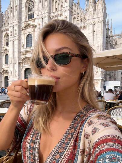 1 副时尚塑料方形小框眼镜，适合女性，适合海滩派对、露营、街头摄影、音乐节，是夏季海滩度假、户外活动、旅行、返校、大学风格和校园造型的理想配饰。