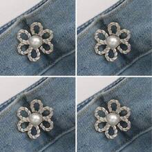 2 Sets Of 6-Petal Detachable Invisible Waist Belt Flower Buckle, Waist Cinching Buttons, Shirt Collar Pins - Multicolor - View 21
