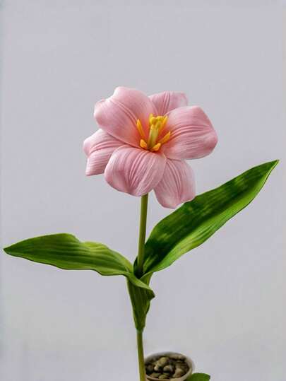 1支人造郁金香 - PU质感迷你仿真花 - 适用于办公室装饰、家居装饰、婚礼装饰、情人节装饰、母亲节装饰、春季装饰，适合所有房间类型和派对活动