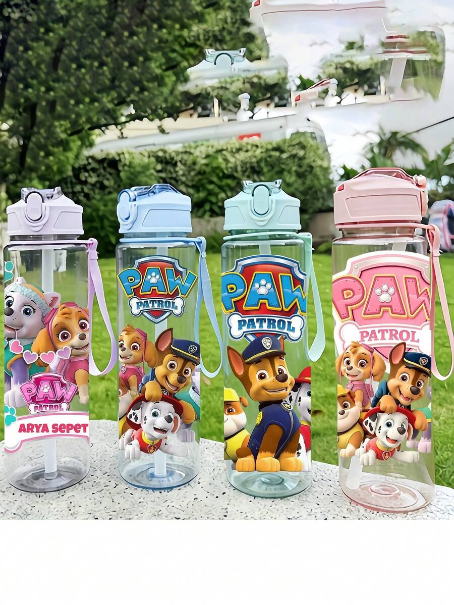 Paw Patrol 750毫升旅行杯,带提手、吸管和杯盖,可爱图案,高品质,防漏防震耐用,户外运动水壶,大容量便携杯,适合短途旅行、徒步、野餐、跑步、健身、母亲节、万圣节、圣诞节、感恩节、父亲节、情人节、学生礼物、送给家人、男女朋友、生日、毕业典礼等场合,男女通用。 - 彩色 - 查看 1
