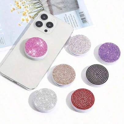 Adjustable Shining Rhinestone Phone Grip Stand 1pc Colorful Rhinestone Phone Grip Holder, Creative Multicolor Foldable Phone Stand, Slouchy Phone Back Clip Holder, Ideal Gift For Mother's Day, Birthday, Anniversary