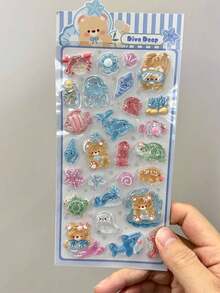 1 张动漫人物贴纸，可爱小熊贴纸，可重复使用防水贴纸，DIY 手工贴纸，智能手机壳，笔记本电脑，DIY 项目，笔记本电脑，礼品包装。 - 彩色 - 查看 13
