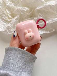 Bunnies Cute Pink Rabbit Earphone Case, Compatible With Airpods Earphone Case, Apple 1/2 Generation Protective Case, Compatible With Airpods Pro Anti-Fall Case With Lanyard Loop - Multicolor - View 9