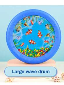 Wave Drum Percussion Musical Instrument, Wooden Wave Drum, Drum Toy With Simulated Wave Sound