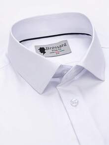 Men's Business Dress Shirts, 38% Bamboo Fiber, 62% Polyamide, Long-Sleeved, No-Iron, With A Slim Fit. Bamboo Fiber: Offers Good Moisture Absorption And Breathability, Is Comfortable To Wear And Naturally Antibacterial. It Is Wear-Resistant And Firm, Making The Shirt Less Prone To Deformation. - 白色 - 查看 2
